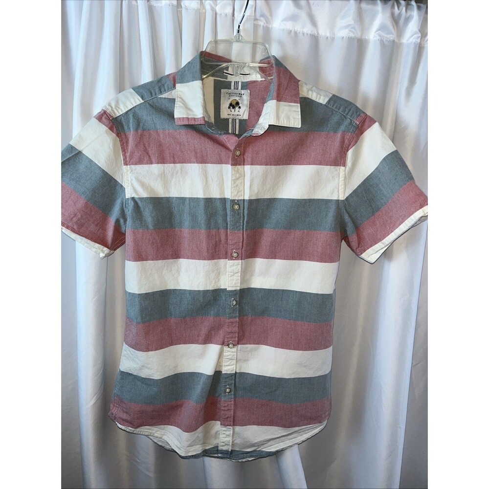 Cactus Man Singh Men’s Short Sleeve Button Up Collared Men’s Shirt Size S